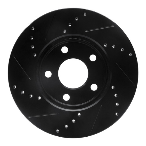R1 06-11 Chevrolet HHR Front Right Drilled & Slotted Black Brake Rotor