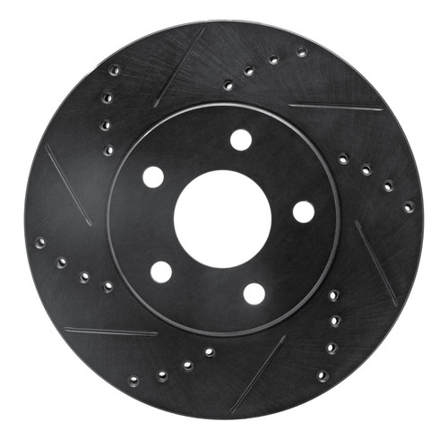 R1 06-11 Chevrolet HHR Front Left Drilled & Slotted Black Brake Rotor