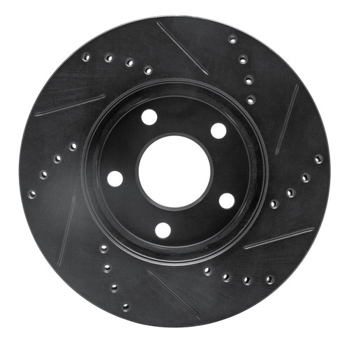 R1 06-11 Chevrolet HHR Front Left Drilled & Slotted Black Brake Rotor