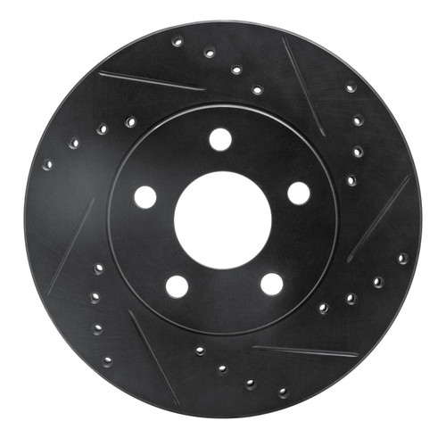 R1 04-08 Chevrolet Malibu Front Right Drilled & Slotted Black Brake Rotor