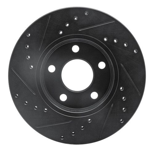 R1 04-08 Chevrolet Malibu Front Right Drilled & Slotted Black Brake Rotor