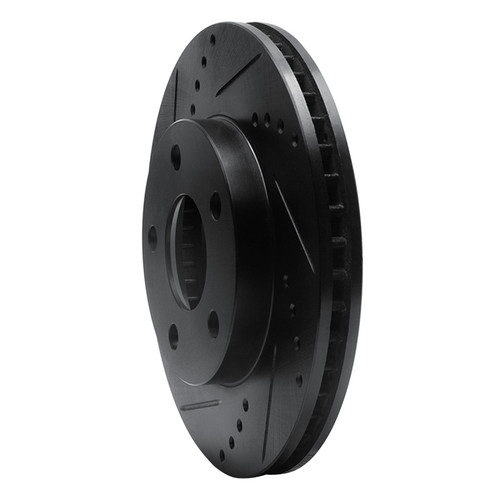 R1 97-05 Chevrolet Classic Front Left Drilled & Slotted Black Brake Rotor