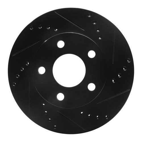 R1 97-05 Chevrolet Classic Front Right Drilled & Slotted Black Brake Rotor