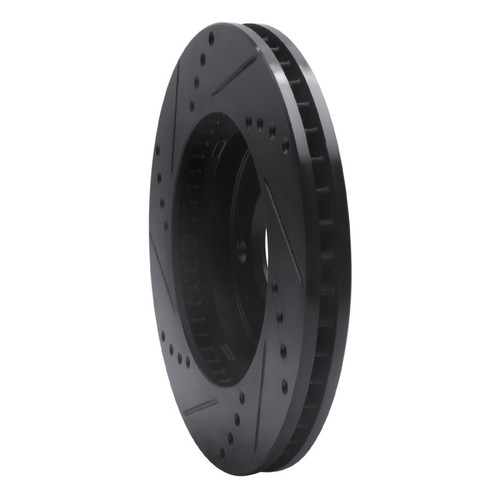 R1 97-05 Chevrolet Classic Front Right Drilled & Slotted Black Brake Rotor