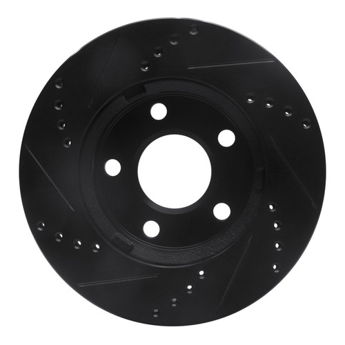 R1 97-05 Chevrolet Classic Front Right Drilled & Slotted Black Brake Rotor