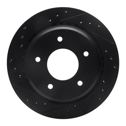 R1 94-96 Chevrolet COMMERCIAL CHASSIS Rear Left Drilled & Slotted Black Brake Rotor