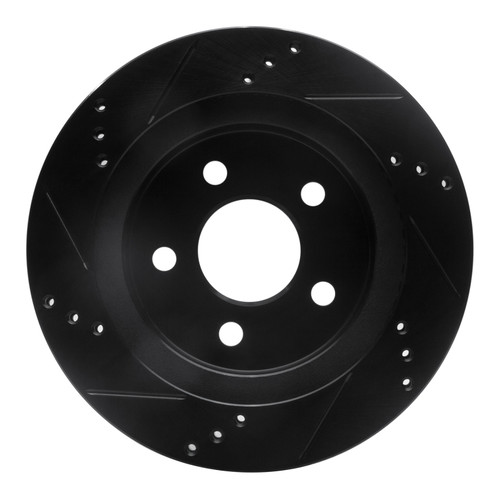 R1 93-97 Chevrolet Camaro Rear Right Drilled & Slotted Black Brake Rotor
