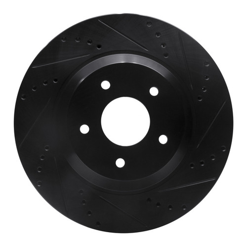 R1 88-96 Chevrolet Corvette Left Front Drilled & Slotted Black Brake Rotor