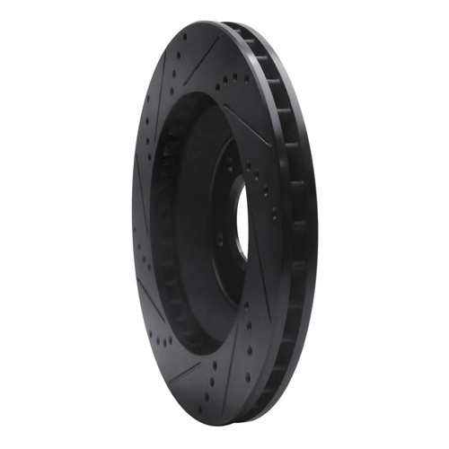 R1 88-96 Chevrolet Corvette Left Front Drilled & Slotted Black Brake Rotor