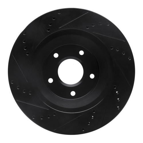 R1 88-96 Chevrolet Corvette Left Front Drilled & Slotted Black Brake Rotor