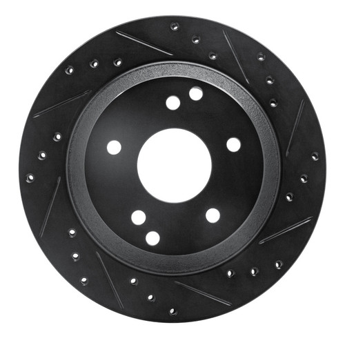R1 88-96 Chevrolet Corvette Rear Right Drilled & Slotted Black Brake Rotor