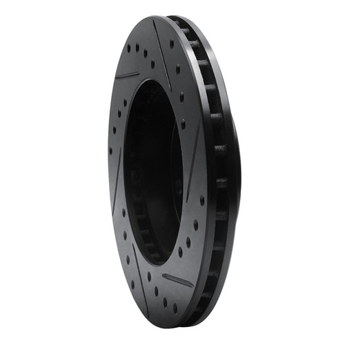 R1 85-91 Buick Skylark Front Left Drilled & Slotted Black Brake Rotor