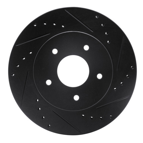 R1 63-82 Chevrolet Corvette Front Right Drilled & Slotted Black Brake Rotor