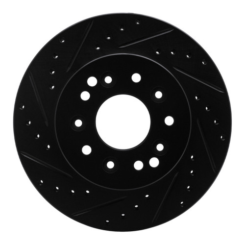 R1 63-82 Chevrolet Corvette Front/Rear Left Drilled & Slotted Black Brake Rotor