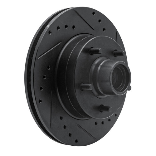 R1 70-81 Buick Estate Wagon Front Right Drilled & Slotted Black Brake Rotor