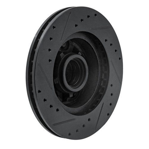 R1 70-81 Buick Estate Wagon Front Right Drilled & Slotted Black Brake Rotor