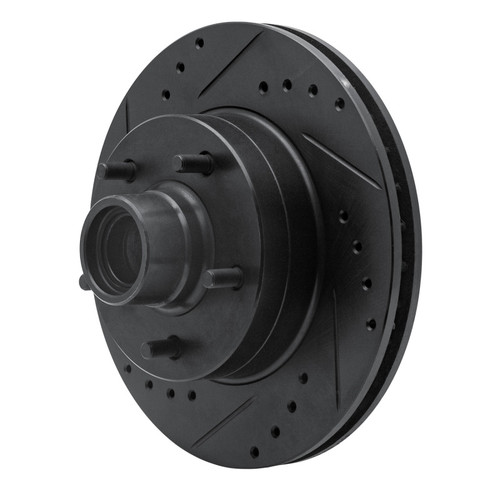 R1 70-81 Buick Electra Front Left Drilled & Slotted Black Brake Rotor