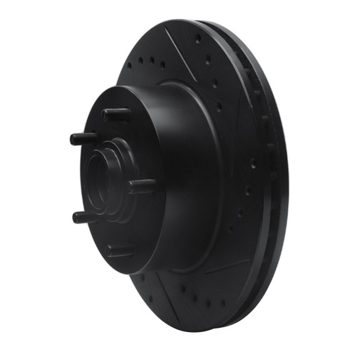 R1 67-74 Buick GS Front Right Drilled & Slotted Black Brake Rotor