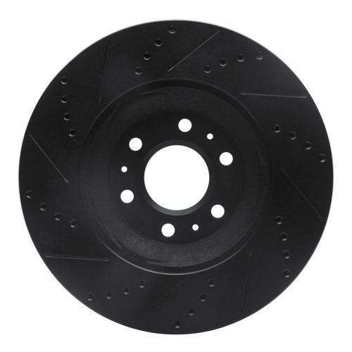 R1 04-09 Cadillac SRX Front Right Drilled & Slotted Black Brake Rotor
