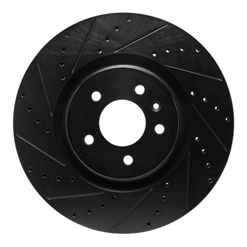 R1 16-20 Buick Regal Sportback Front Left Drilled & Slotted Black Brake Rotor