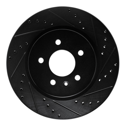 R1 16-20 Buick Regal Sportback Rear Right Drilled & Slotted Black Brake Rotor