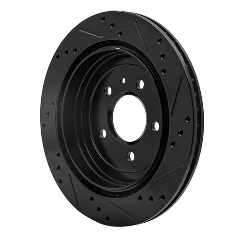 R1 13-19 Cadillac ATS Rear Left Drilled & Slotted Black Brake Rotor