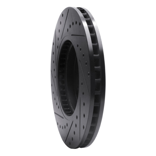 R1 09-11 Cadillac STS Front Right Drilled & Slotted Black Brake Rotor