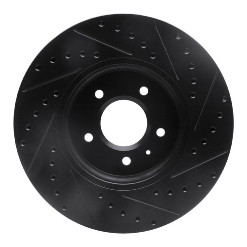 R1 09-11 Cadillac STS Front Left Drilled & Slotted Black Brake Rotor