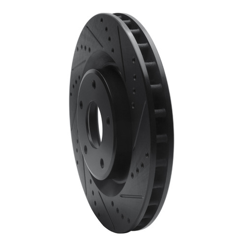 R1 05-13 Cadillac XLR Front Right Drilled & Slotted Black Brake Rotor