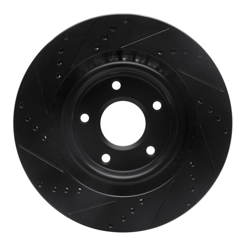 R1 05-13 Cadillac XLR Front Right Drilled & Slotted Black Brake Rotor