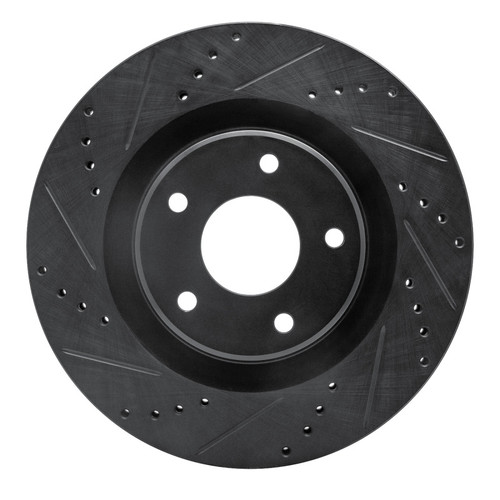 R1 05-13 Cadillac XLR Front Left Drilled & Slotted Black Brake Rotor