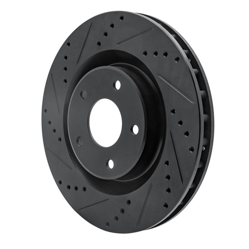 R1 05-13 Cadillac XLR Front Left Drilled & Slotted Black Brake Rotor