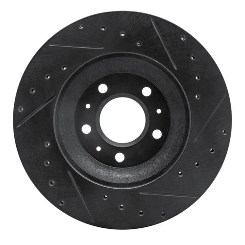 R1 04-08 Cadillac CTS Front Left Drilled & Slotted Black Brake Rotor