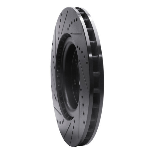 R1 04-11 Cadillac CTS Front Right Drilled & Slotted Black Brake Rotor