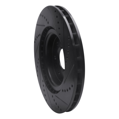 R1 04-11 Cadillac STS Front Left Drilled & Slotted Black Brake Rotor