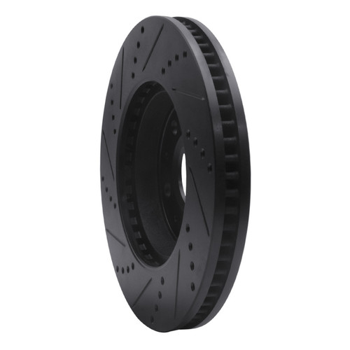 R1 03-08 Cadillac STS Front Right Drilled & Slotted Black Brake Rotor