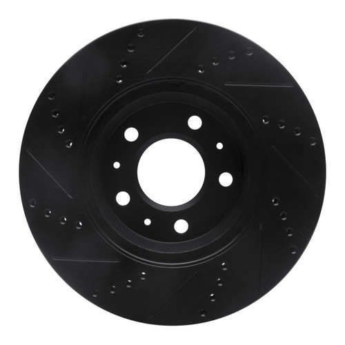 R1 03-08 Cadillac STS Front Right Drilled & Slotted Black Brake Rotor
