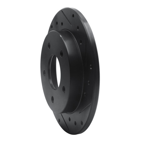 R1 86-92 Buick Riviera Rear Right Drilled & Slotted Black Brake Rotor