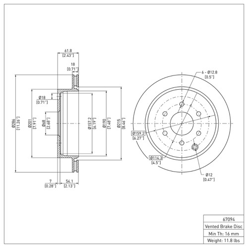 R1 2005-2025 Nissan Frontier Rear Brake Rotor