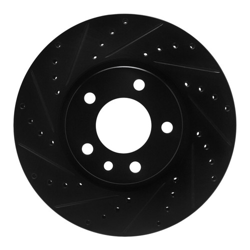 R1 97-01 Cadillac CATERA Front Left Drilled & Slotted Black Brake Rotor