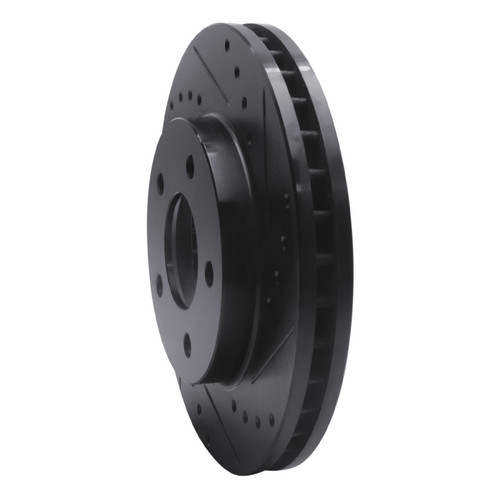 R1 01-07 Buick Rendezvous Front Right Drilled & Slotted Black Brake Rotor ECB-45021R