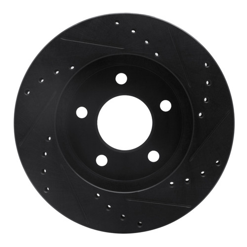 R1 01-07 Buick Rendezvous Front Left Drilled & Slotted Black Brake Rotor ECB-45021L
