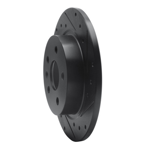 R1 11-22 Buick Encore Rear Right Drilled & Slotted Black Brake Rotor