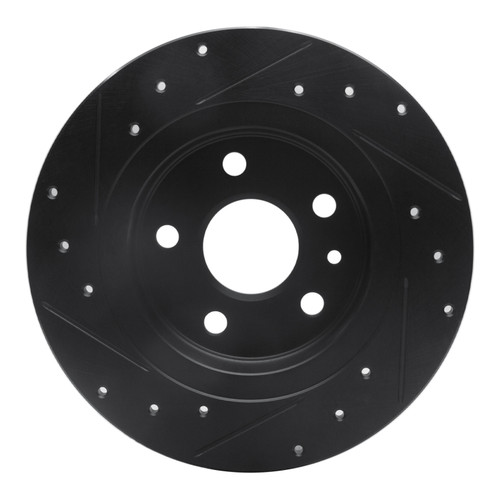 R1 11-22 Buick Encore Rear Right Drilled & Slotted Black Brake Rotor