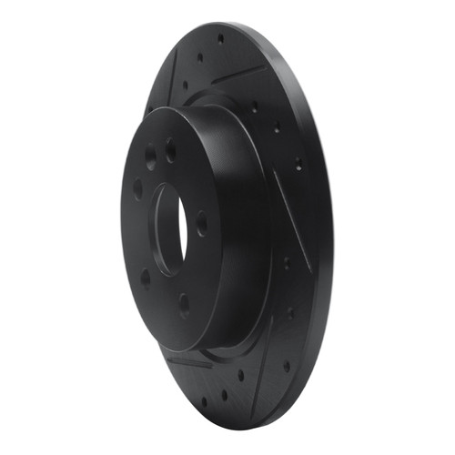 R1 11-22 Buick Encore Rear Left Drilled & Slotted Black Brake Rotor