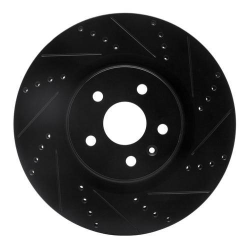 R1 09-17 Buick Regal Front Right Drilled & Slotted Black Brake Rotor