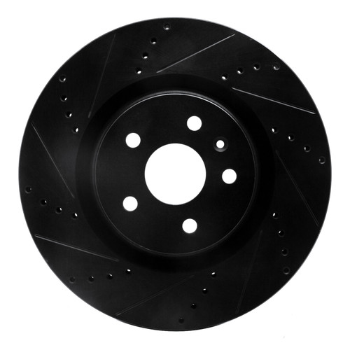 R1 09-17 Buick Regal Front Left Drilled & Slotted Black Brake Rotor