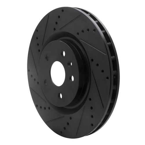 R1 09-17 Buick Regal Front Left Drilled & Slotted Black Brake Rotor