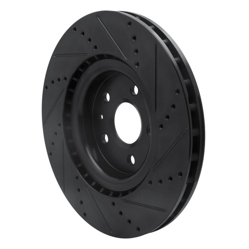 R1 09-17 Buick Regal Front Left Drilled & Slotted Black Brake Rotor