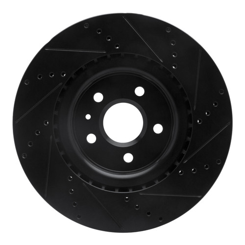 R1 09-17 Buick Regal Front Left Drilled & Slotted Black Brake Rotor